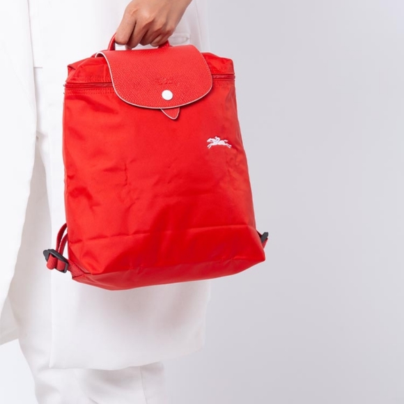 LONGCHAMP Le Pliage Club Vermilion Nylon Backpack LONGCHAMP Le Pliage Club Vermilion Nylon Backpack